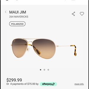 Maui Jim unisex gold tone aviator sunglasses